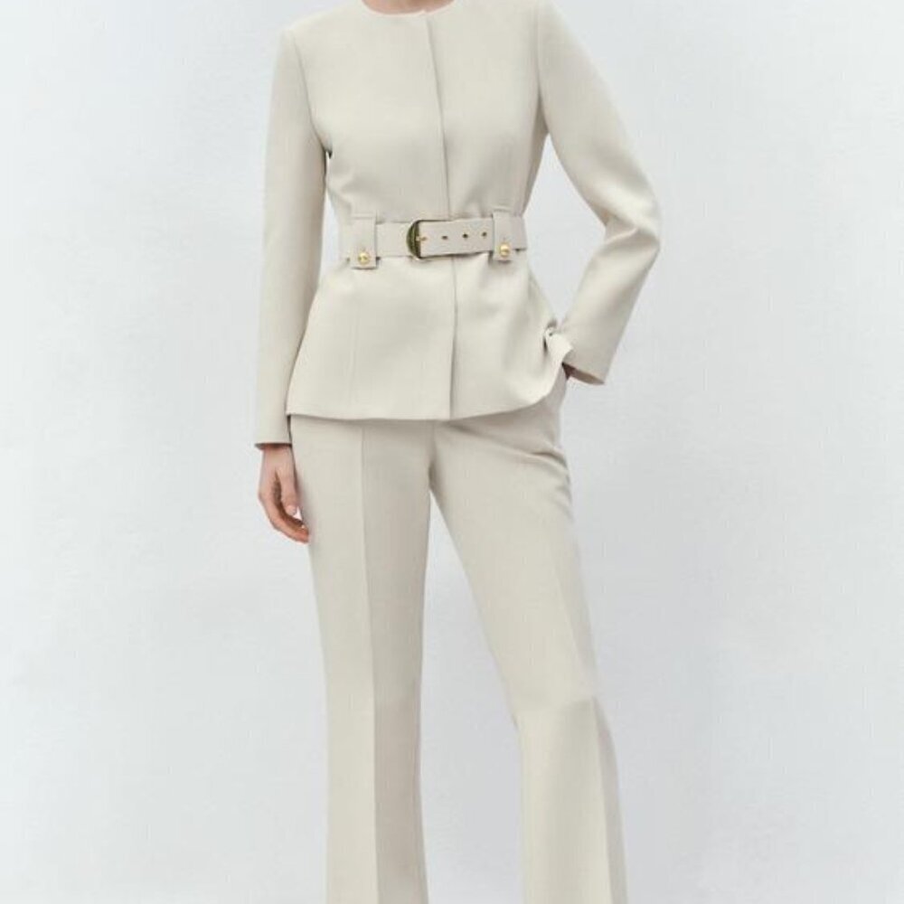 ZARA High-waisted straight-leg pants SIZE S 2473/507/712